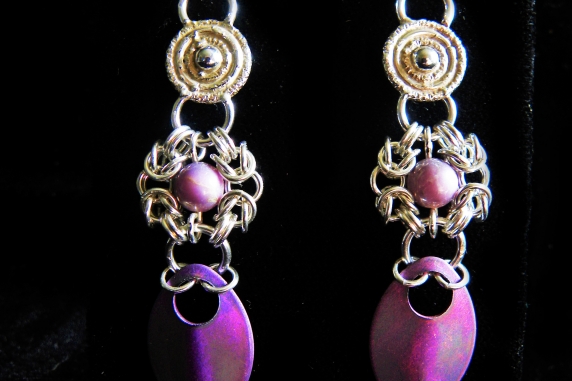 Sterling silver Romanov and Phosphosiderite earrings by Handmaden Designs LLC