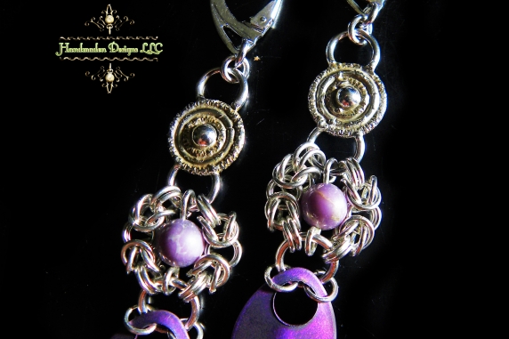 Sterling silver Romanov and Phosphosiderite earrings by Handmaden Designs LLC