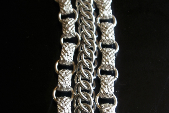 Sterling silver book chain and Half Persian 3in1 bracelet