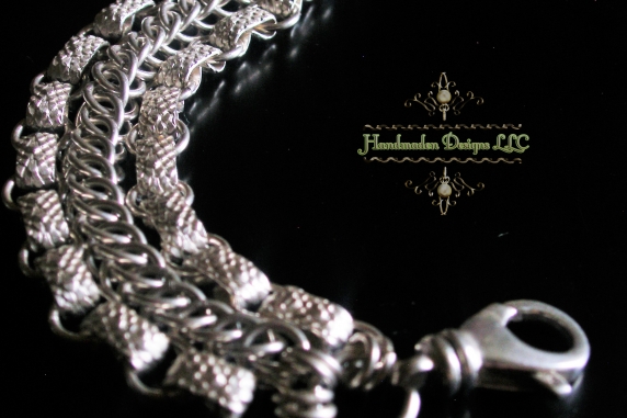 Sterling silver book chain and Half Persian 3in1 bracelet