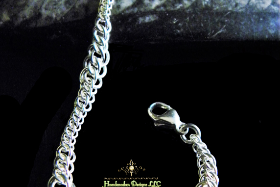Sterling Silver Graduated Half Persian chainmaille bracelet