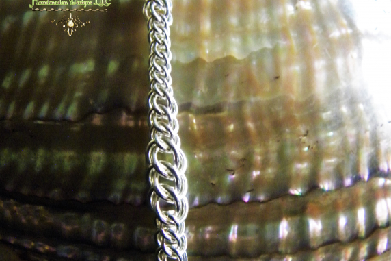 Sterling Silver Graduated Half Persian chainmaille bracelet