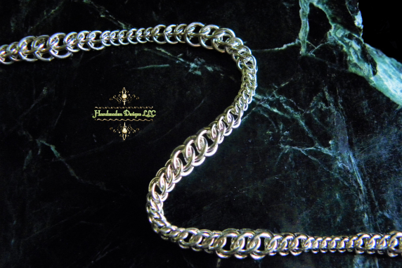 Sterling Silver Graduated Half Persian chainmaille bracelet