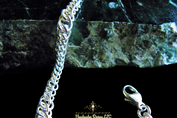 Sterling Silver Graduated Half Persian chainmaille bracelet