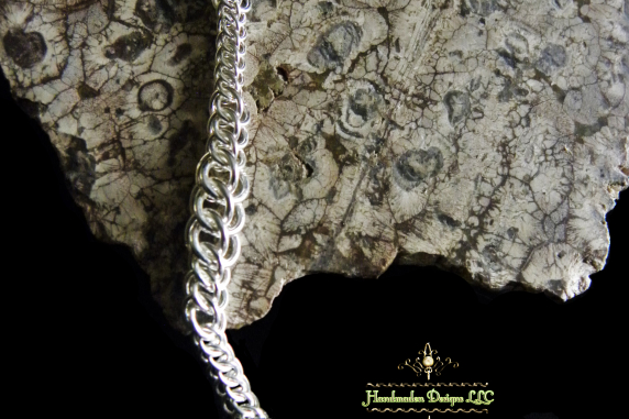 Sterling Silver Graduated Half Persian chainmaille bracelet