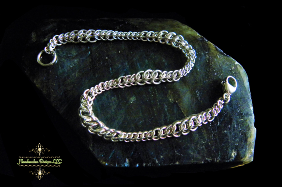 Sterling Silver Graduated Half Persian chainmaille bracelet