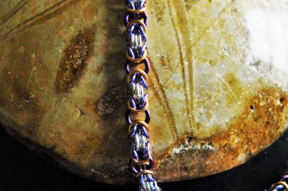 Colorful Sterling Silver Byzantine bracelet - Handmaden Designs LLC