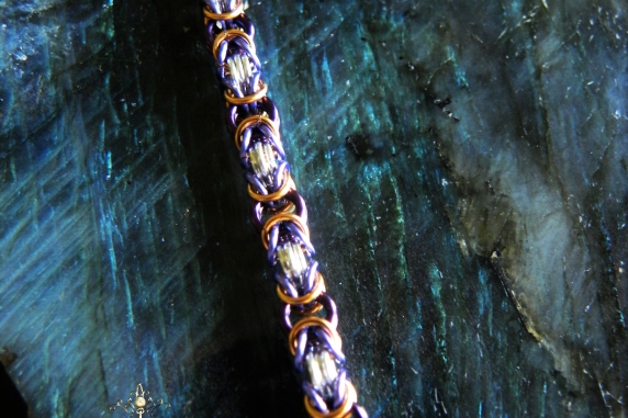 Colorful Sterling Silver Byzantine bracelet - Handmaden Designs LLC