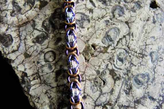 Colorful Sterling Silver Byzantine bracelet - Handmaden Designs LLC