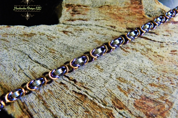 Colorful Sterling Silver Byzantine bracelet - Handmaden Designs LLC