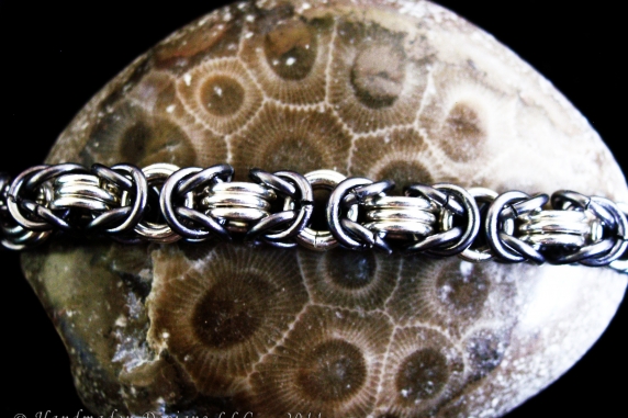 Sterling silve and tantalum Byzantine bracelet by Handmaden Designs LLC