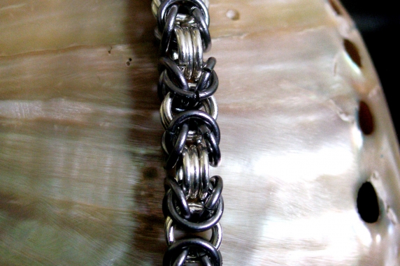 Sterling silve and tantalum Byzantine bracelet by Handmaden Designs LLC