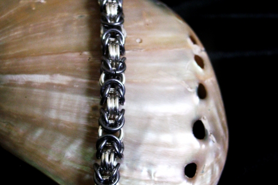 Sterling silve and tantalum Byzantine bracelet by Handmaden Designs LLC