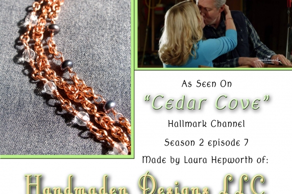 Cedar Cove copper and pearl bracelet by Handmaden Designs LLC