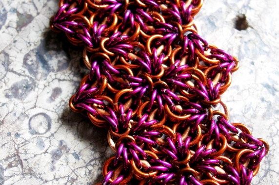 Celtic Labyrinth Axis Sheet chainmaille bracelet by Handmaden Designs LLC
