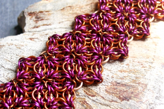 Celtic Labyrinth Axis Sheet chainmaille bracelet by Handmaden Designs LLC