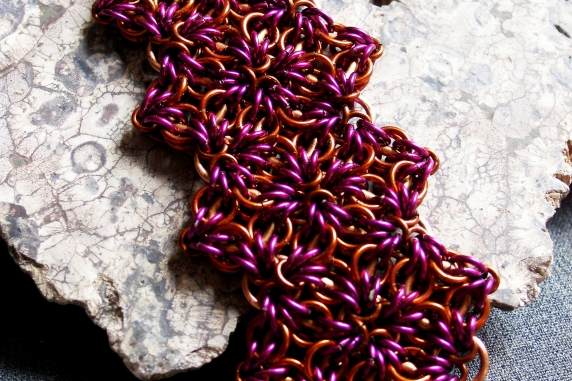 Celtic Labyrinth Axis Sheet chainmaille bracelet by Handmaden Designs LLC