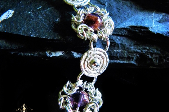 Sterling silver Melody Stone Romanov bracelet by Handmaden Designs LLC