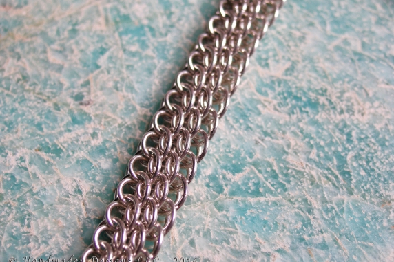 Sterling Silver Dragonscale Bias Chainmaille Bracelet