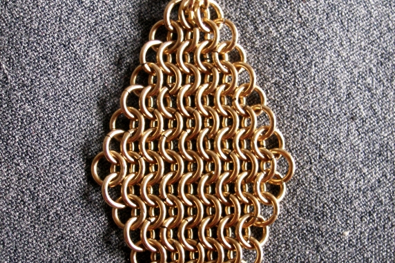 Gold-filled European 4in1 chainmaille earrings by Handmaden Designs LLC