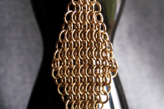 Gold-filled European 4in1 chainmaille earrings by Handmaden Designs LLC