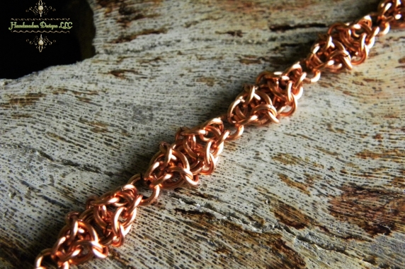Copper Gnomish chainmaille bracelet - Handmaden Designs LLC