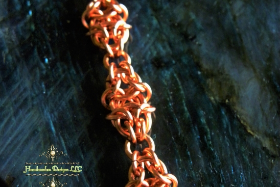 Copper Gnomish chainmaille bracelet - Handmaden Designs LLC