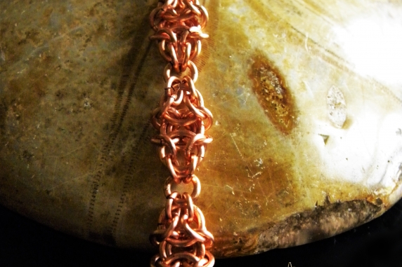 Copper Gnomish chainmaille bracelet - Handmaden Designs LLC