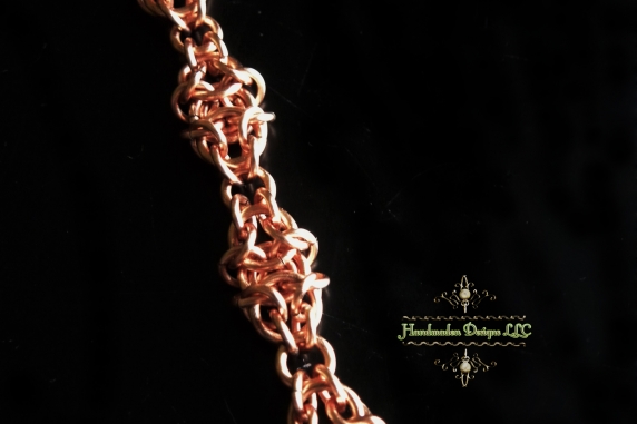 Copper Gnomish chainmaille bracelet - Handmaden Designs LLC