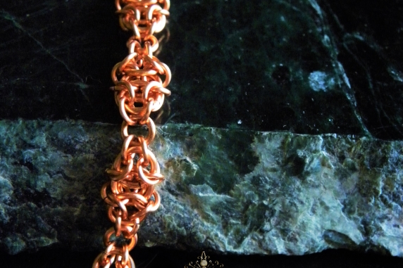 Copper Gnomish chainmaille bracelet - Handmaden Designs LLC