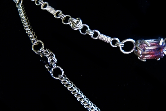 Sterling silver Victorian Edwardian style chainmaille necklace Handmaden Designs