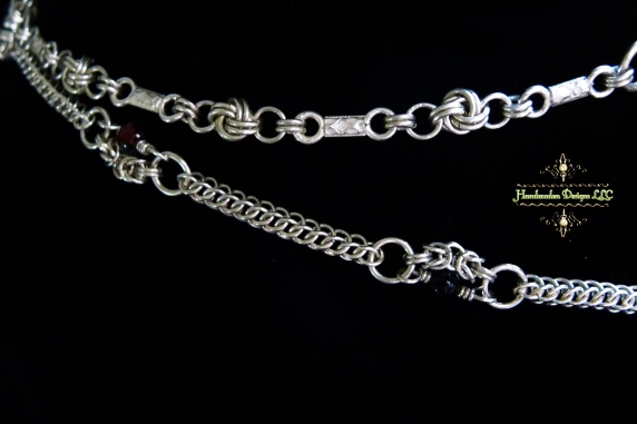 Sterling silver Victorian Edwardian style chainmaille necklace Handmaden Designs