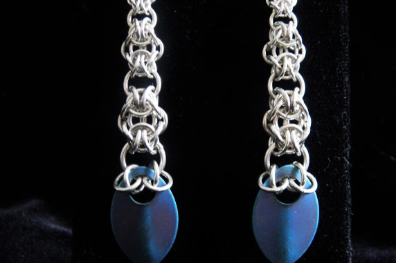Sterling silver Graduated Mordor scale earrings by Handmaden Designs LLC