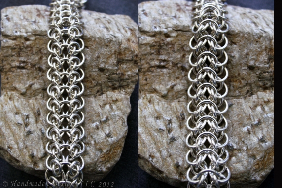 Sterling silver Moria weave chainmaille bracelet