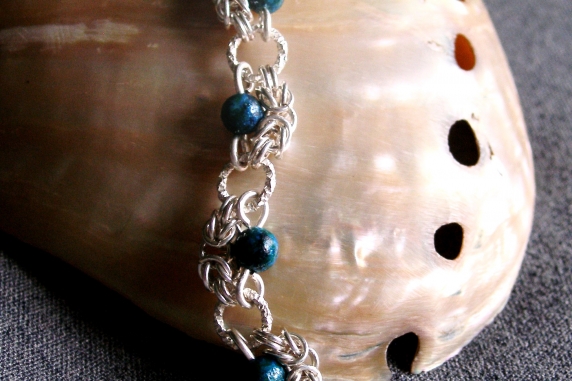 Dragondust sterling silver Jasper Half-Romanov bracelet by Handmaden Designs LLC