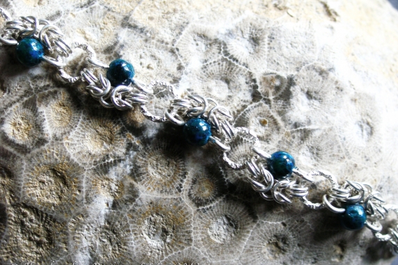 Dragondust sterling silver Jasper Half-Romanov bracelet by Handmaden Designs LLC