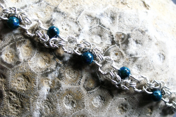Dragondust sterling silver Jasper Half-Romanov bracelet by Handmaden Designs LLC