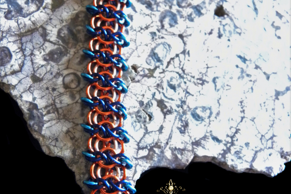 Copper and enameled copper Nixie Chain chainmaille bracelet