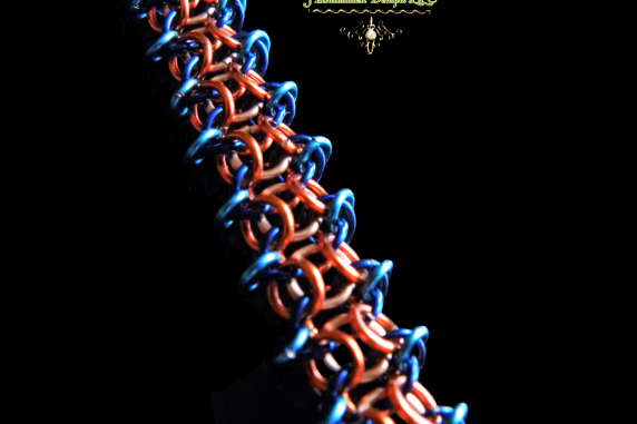 Copper and enameled copper Nixie Chain chainmaille bracelet