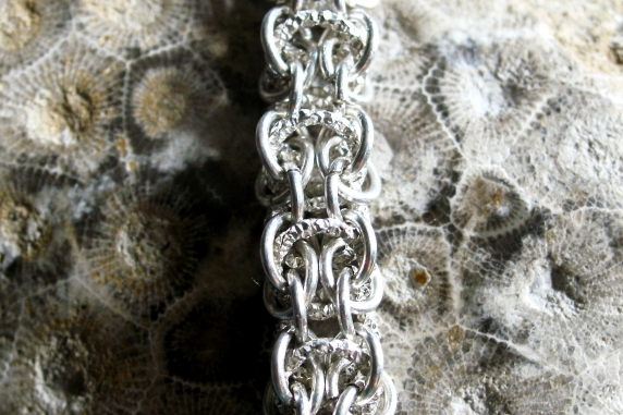 Sterling silver Shadow Elf chainmaille bracelet by Handmaden Designs LLC