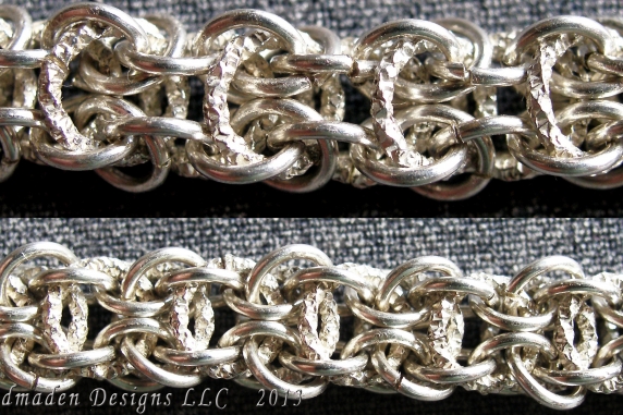 Sterling silver Shadow Elf chainmaille bracelet by Handmaden Designs LLC