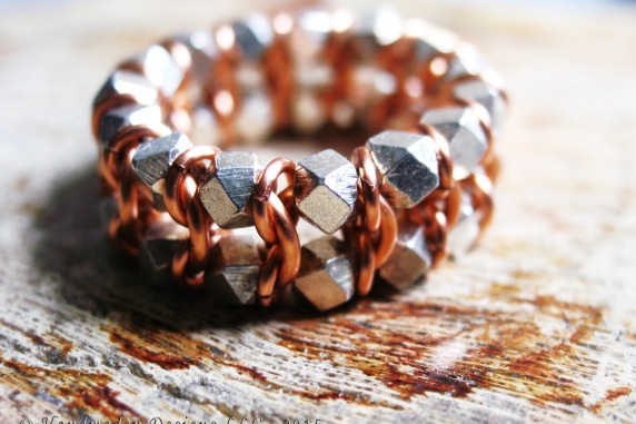 Sterling silver and copper Centipede/Millipede ring by Handmaden Designs LLC