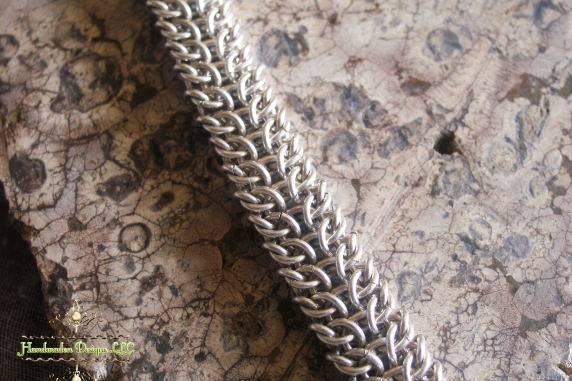 Sterling Silver Sindarin chainmaille bracelet by Handmaden Designs LLC