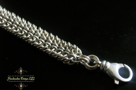 Sterling Silver Sindarin chainmaille bracelet by Handmaden Designs LLC