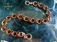 Copper and green & magenta 4 Winds chainmaille bracelet - Handmaden Designs LLC