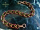 Copper and green & magenta 4 Winds chainmaille bracelet - Handmaden Designs LLC