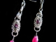 Sterling silver, Ruby Zoisite, and pink Sapphire Persianove earrings