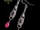Aliya - Handmaden Designs LLC Sterling silver, Ruby Zoisite, and pink Sapphire Persianove earrings