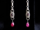 Aliya - Handmaden Designs LLC Sterling silver, Ruby Zoisite, and pink Sapphire Persianove earrings