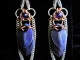 Egyptian Revival chainmaille scalemaille earrings by Handmaden Designs LLC